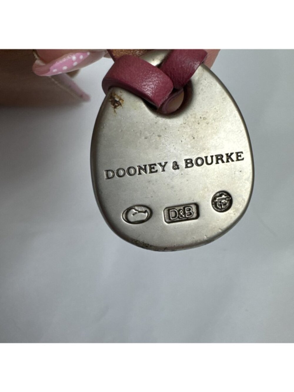 Dooney & Bourke Leather Brown Pink Heart Buckle Mini Shoulder Crossbody Bag Y2K - Picture 4 of 16